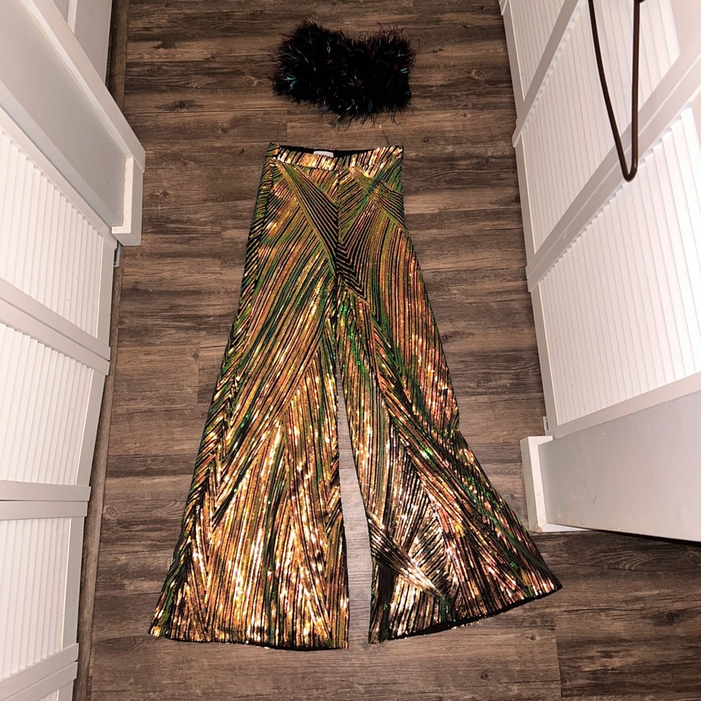 Sparkly 70s disco two piece jumpsuit